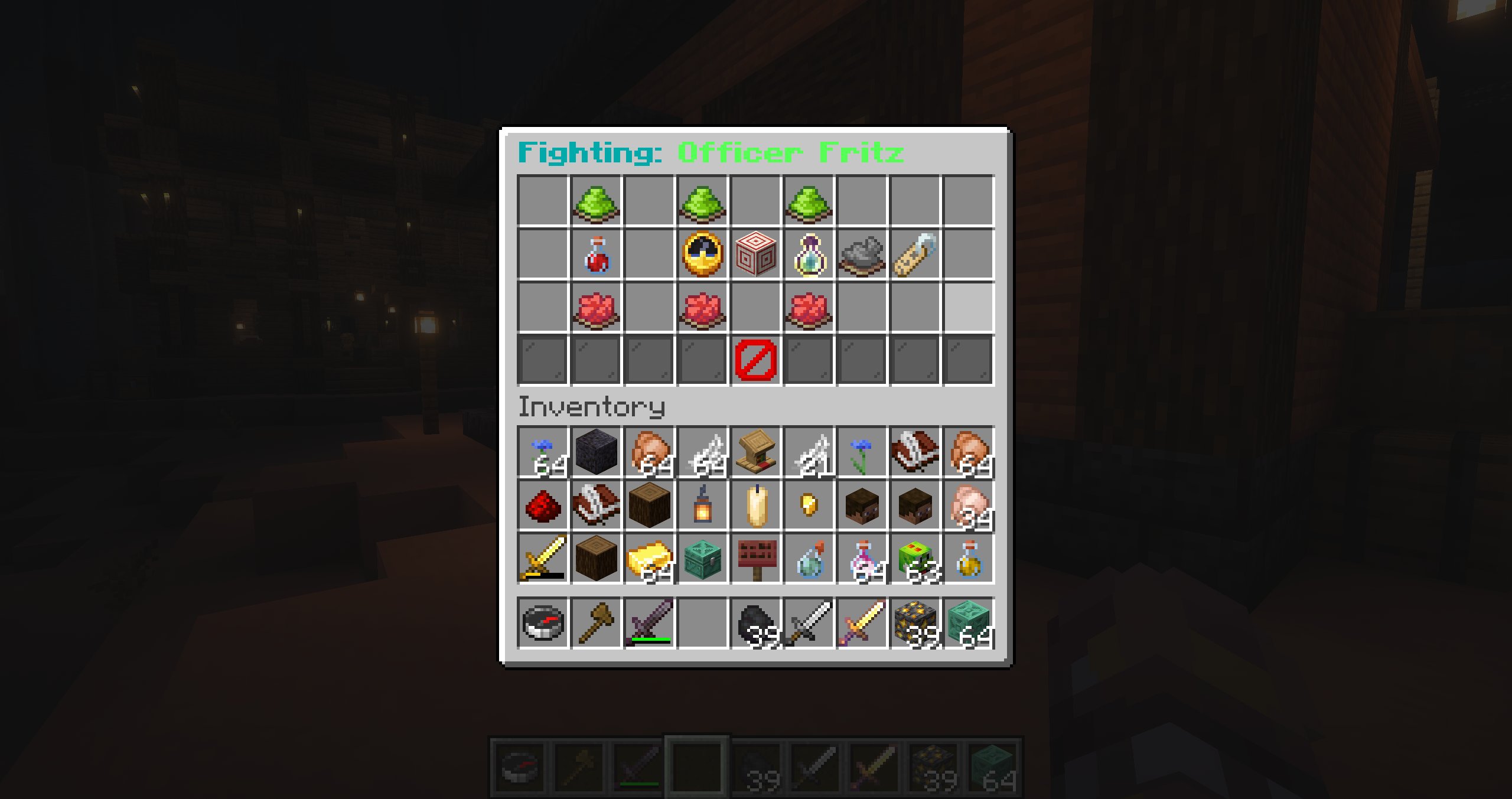 Blockfolk combat configuration menu