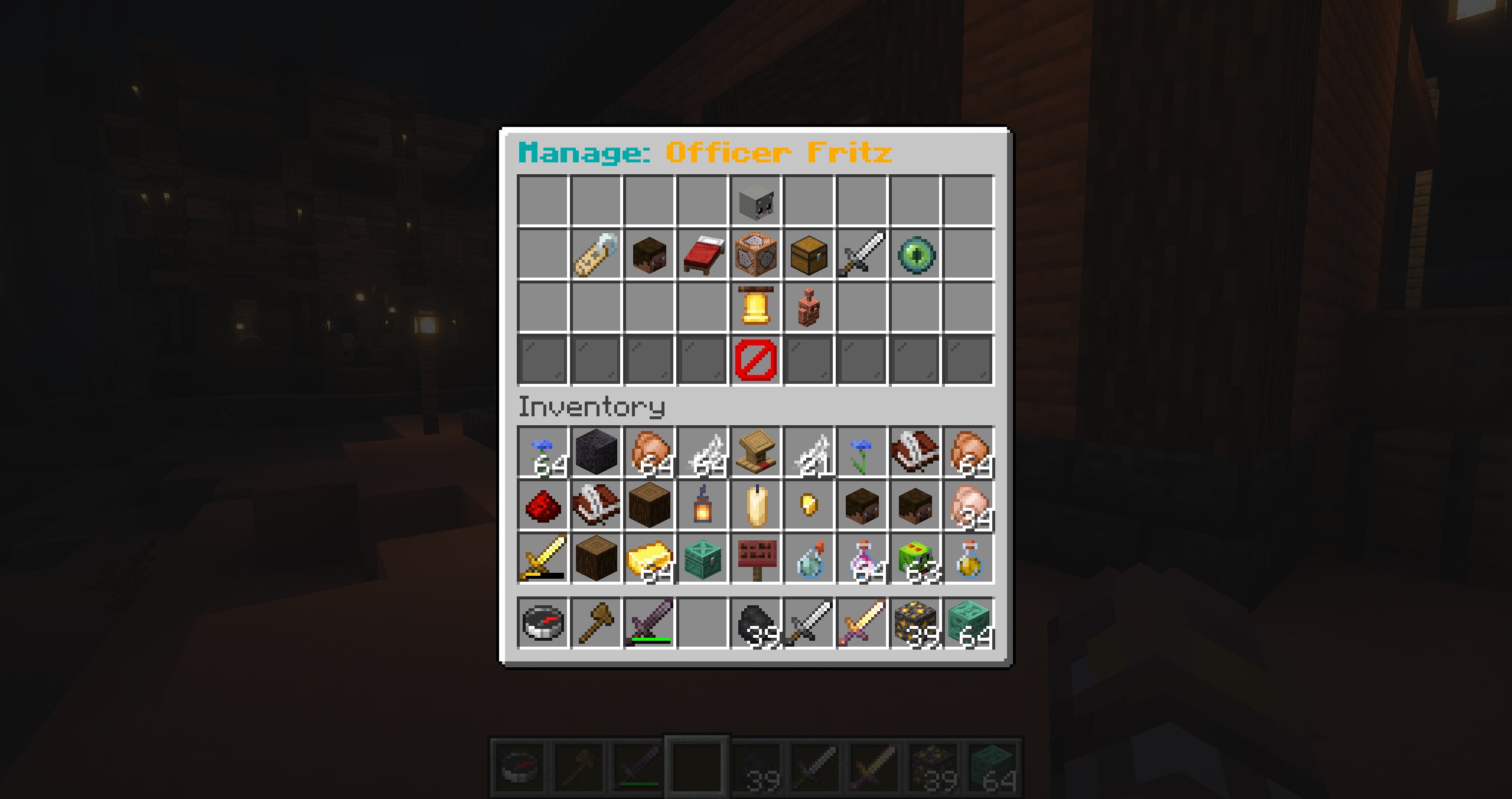 A Blockfolk NPC preset management menu
